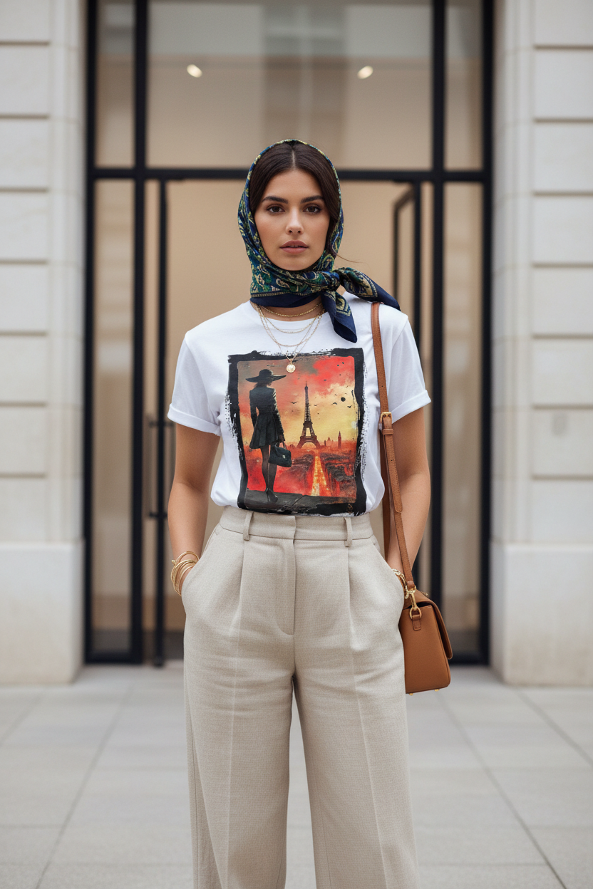 Crépuscule Parisien – T-shirt blanc – Galerie d'art
