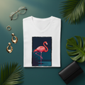 Flamant de Minuit – Flat lay accessoires dorés et feuilles tropicales