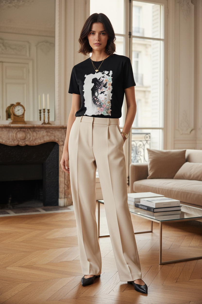 L'ÂME EN VOL – T-Shirt Envol Fleuri – Appartement parisien