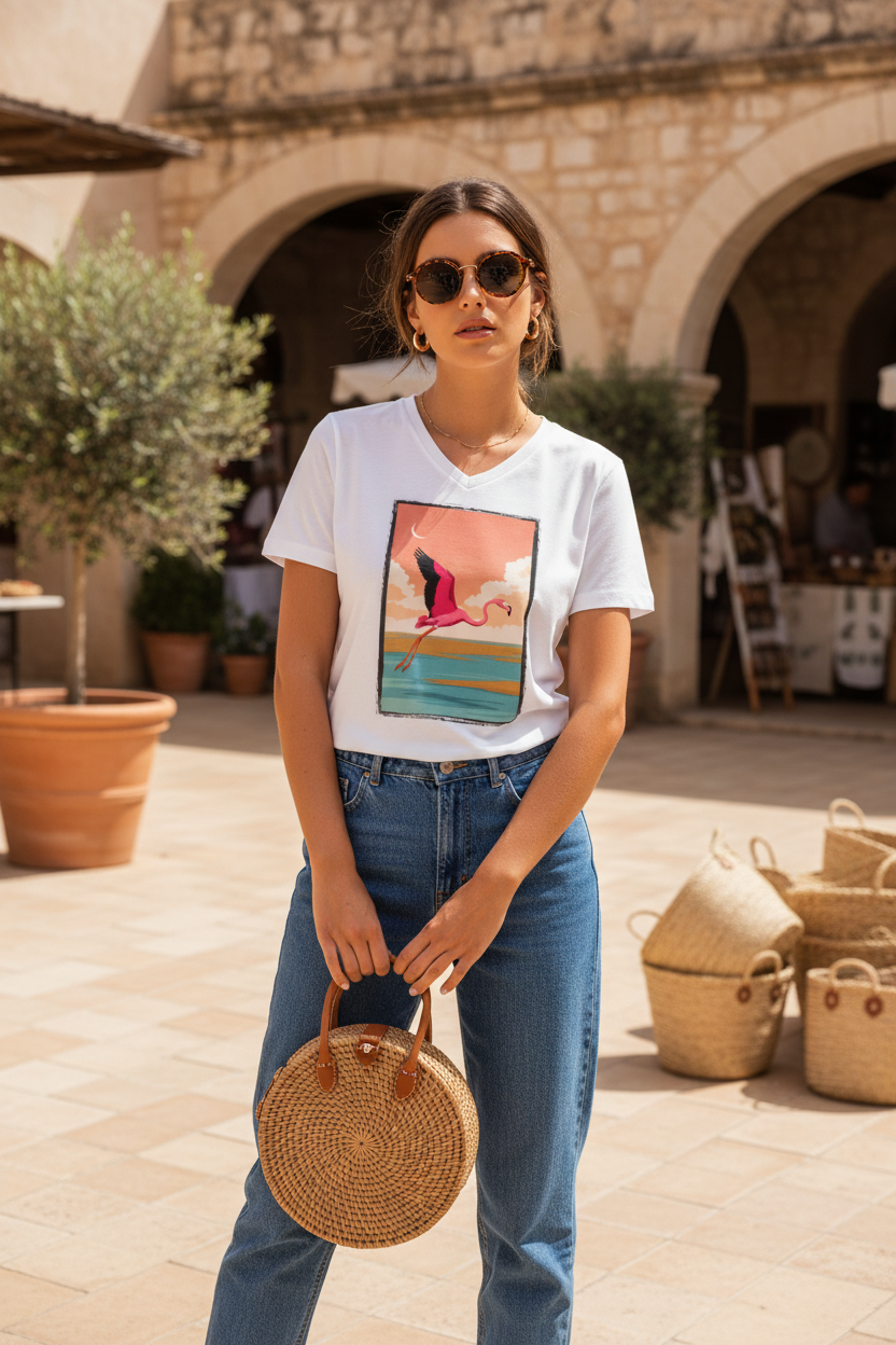 Lifestyle Casual – jean + sac osier