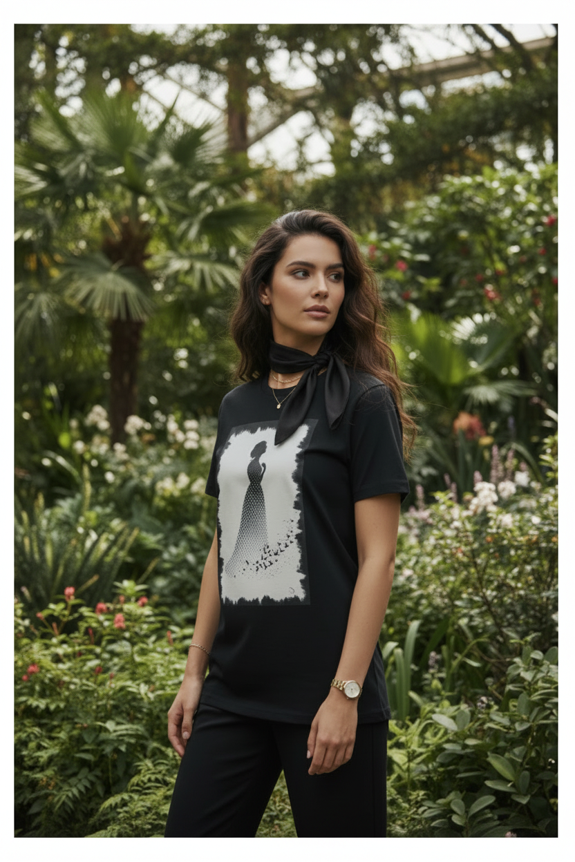 L'ÂME EN VOL – T-Shirt Silhouette Céleste