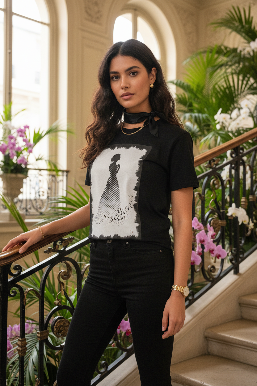 L'ÂME EN VOL – T-Shirt Silhouette Céleste