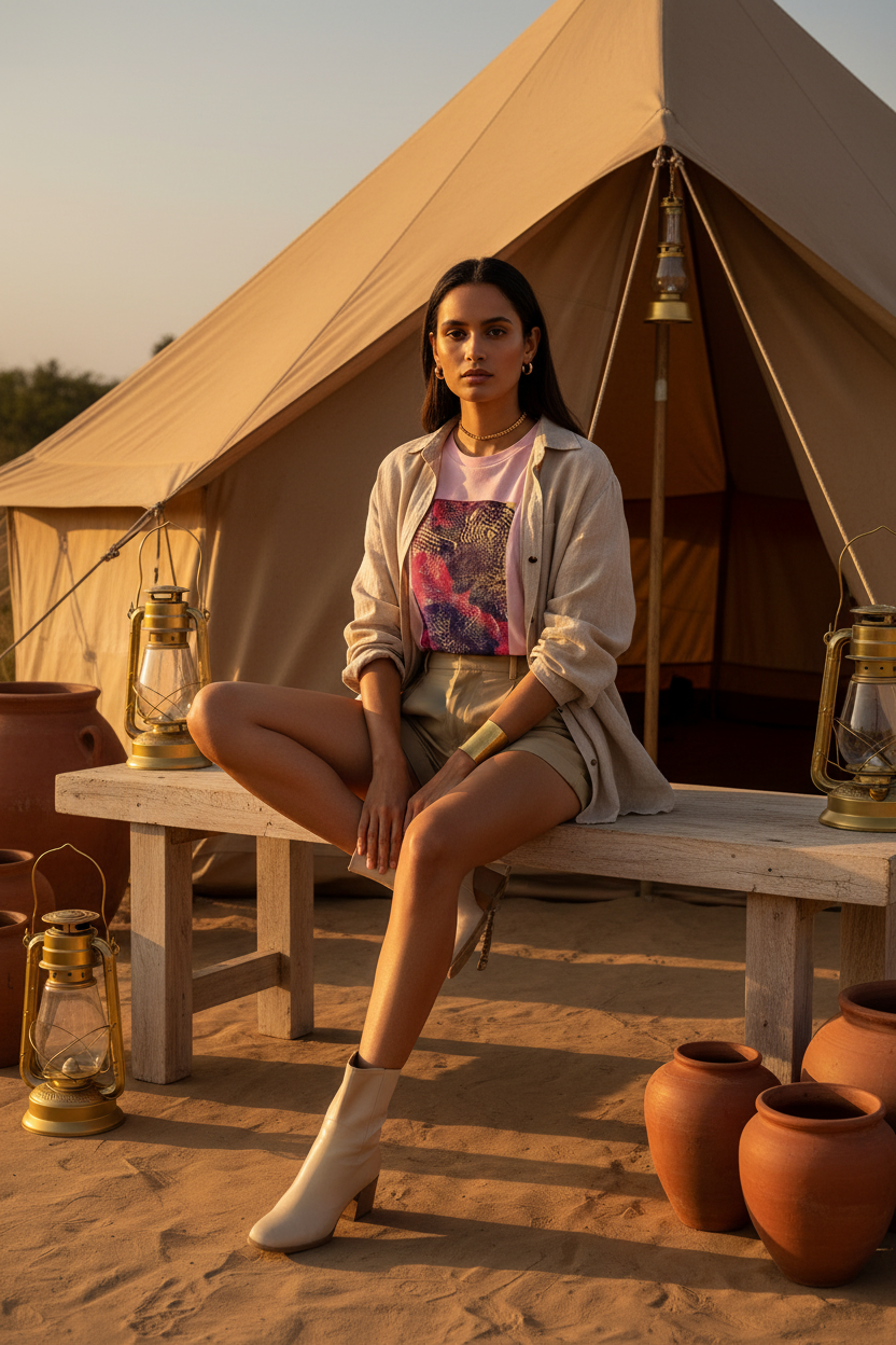 Rose Safari Chic — Pose 4 Assise