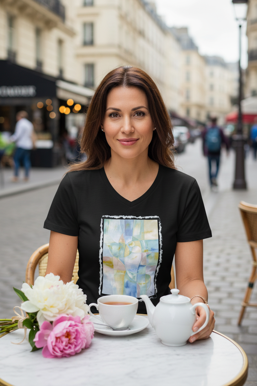 T-Shirt Noir Aqua Doré – Café thé fleurs